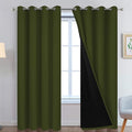 Yakamok Green 100% Blackout Curtains, Total Blackout Lined Curtain Panels by Yakamok