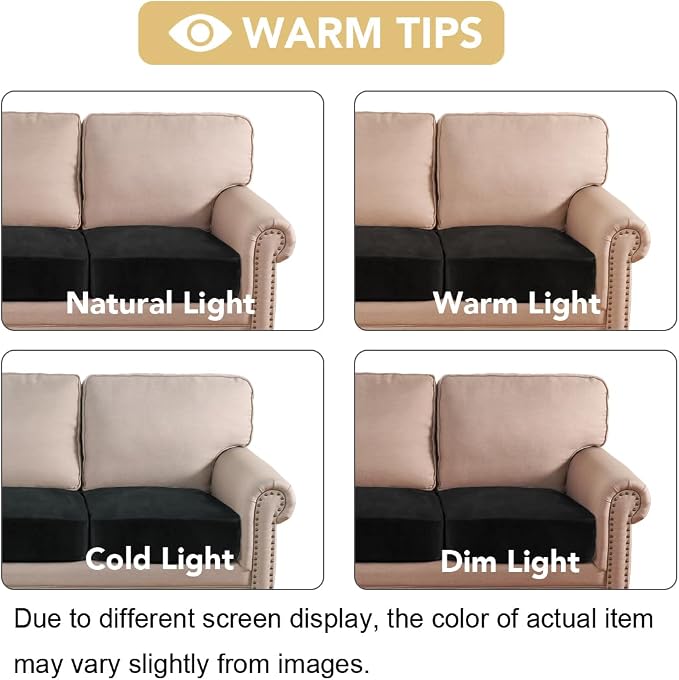 H.VERSAILTEX Velvet Stretch Couch Cushion Cover Plush Cushion Slipcover - Image 6