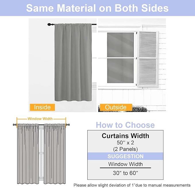 Simplebrand Ava Light Grey Blackout Curtains - Image 8