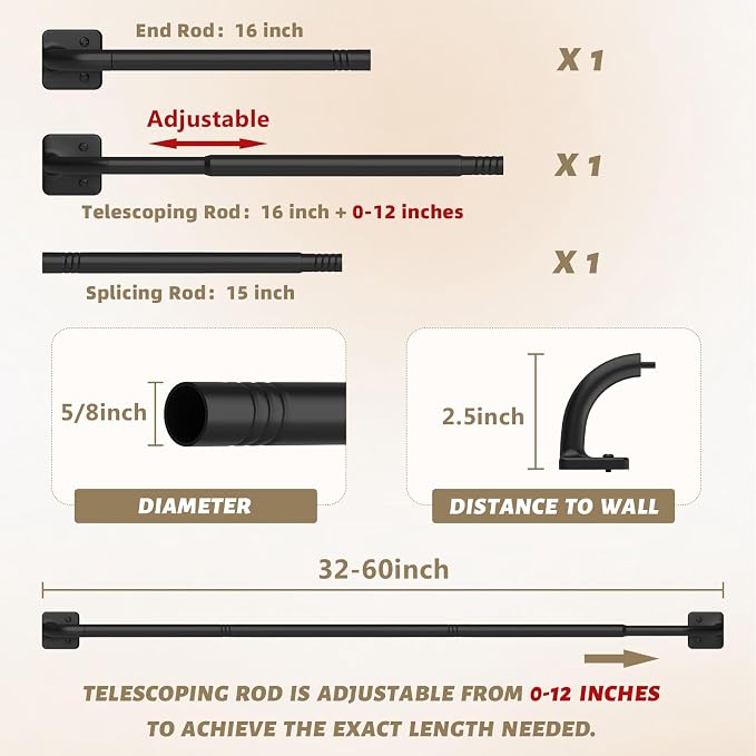 UIOSANRT Warp Around Curtain Rods - Image 5