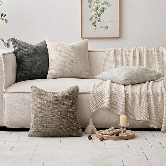 MIULEE Pack of 4 Couch Throw Pillow Covers 16x16 Inch Neutral Soft Decorative - Image 5