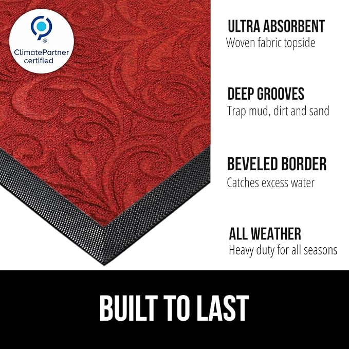 GORILLA GRIP 100% Waterproof All-Season WeatherMAX Doormat US Designed Natural - Image 2