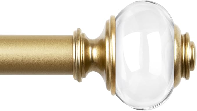 Gold Curtain Rods for Windows 66 to 120, USFOOK 7/8 Inch Telescoping Splicing by USFOOK