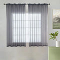 youleyar Solid Sheer Rod Pocket Curtain Voile Draperies 2 Panels White Beige by Youleyar