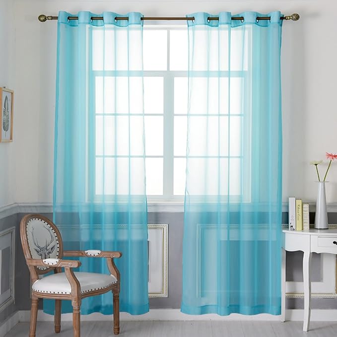NICETOWN Sheer Curtains for Bedroom Windows 84 inch Length, Grommet Casual by NICETOWN