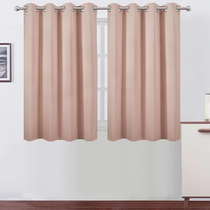 LEMOMO Blush Thermal Blackout Curtains/52 x 45 Inch/Set of 2 Panels Room by Lemomo