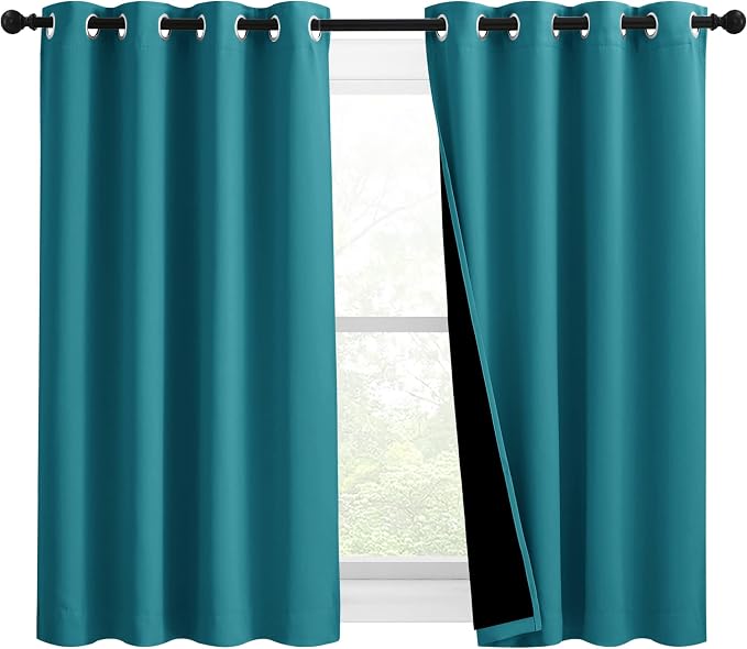 NICETOWN 100% Blackout Curtains 54 inches Long, Double-Deck Completely Blackout by NICETOWN