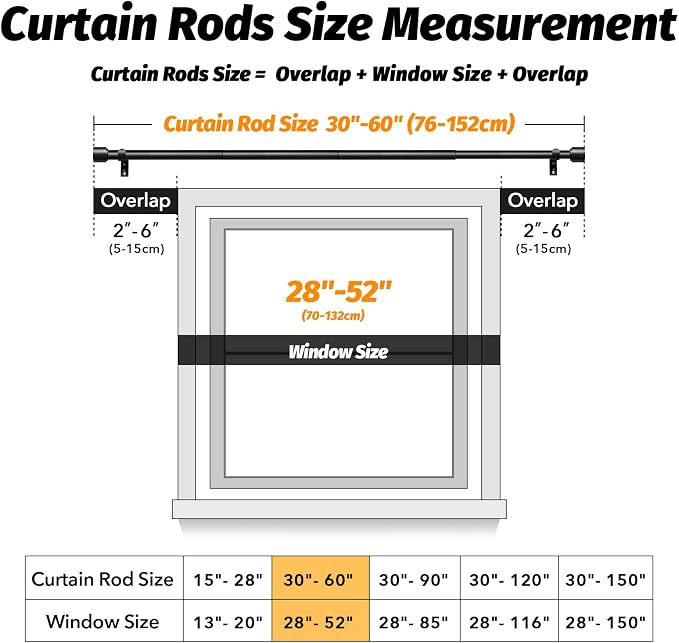 GEEBOBO 2 Pack Black Curtain Rods - Image 5