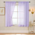Lavender Sheer Curtains 63 Inch Length 2 Panels, Voile Sheer Curtain by Home