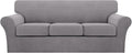Turquoize 4 Piece Sofa Covers for 3 Cushion Couch Sofa Slipcover Soft Couch by Turquoize