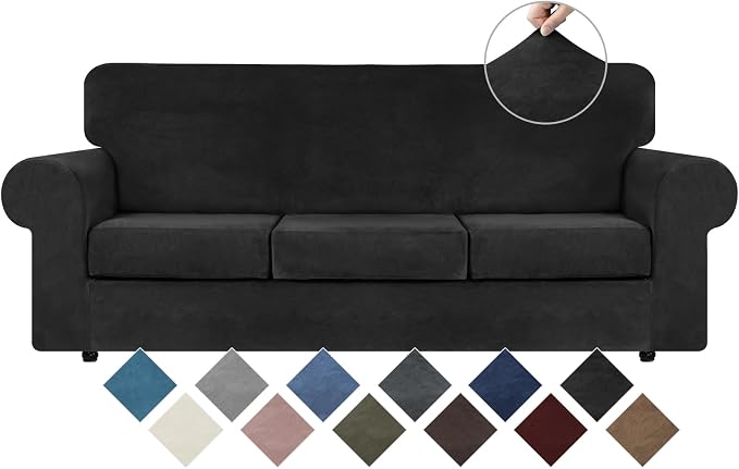 WEERRW 4 Pieces Velvet High Stretch Couch Covers by WEERRW