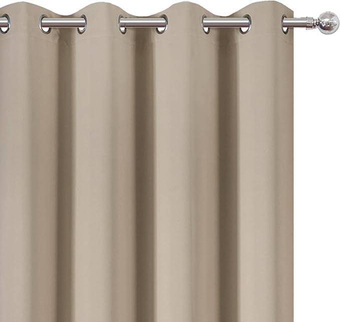 Blackout Curtains 52 x 84 inches Long Khaki Curtains Set of 2 Panels Thermal - Image 6
