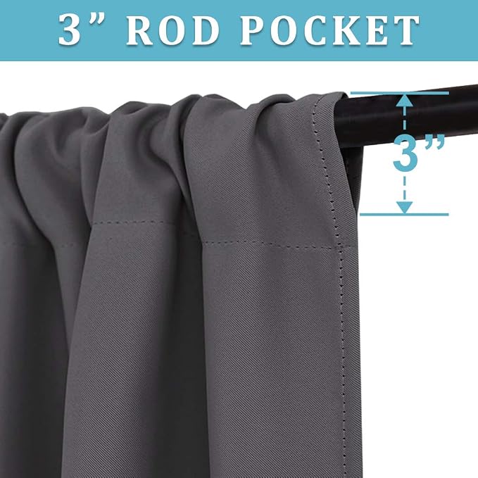 RYB HOME Cafe Blackout Curtains 24 inch Length, RV Curtains - Image 3