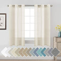 H.VERSAILTEX Linen Curtains Nickel Grommet Natural Linen Semi-Sheer Curtains 2 by HVERSAILTEX