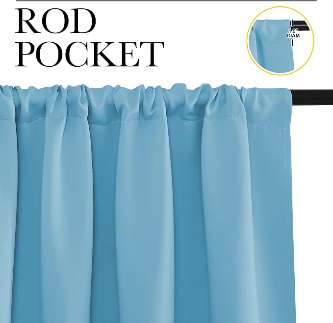 NICETOWN RV Blackout Curtains for Camper Windows, Teal Blue, Kitchen Short - Image 2