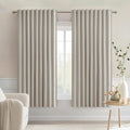 MIULEE Natural Back Tab Blackout Curtains 63 Inch Length 2 Panels Set by MIULEE