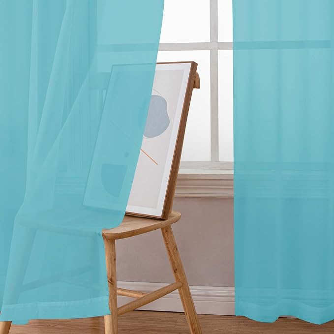 Chyhomenyc Sheer Curtains 108 Inch Length 2 Panels Set, Extra Long Light - Image 2