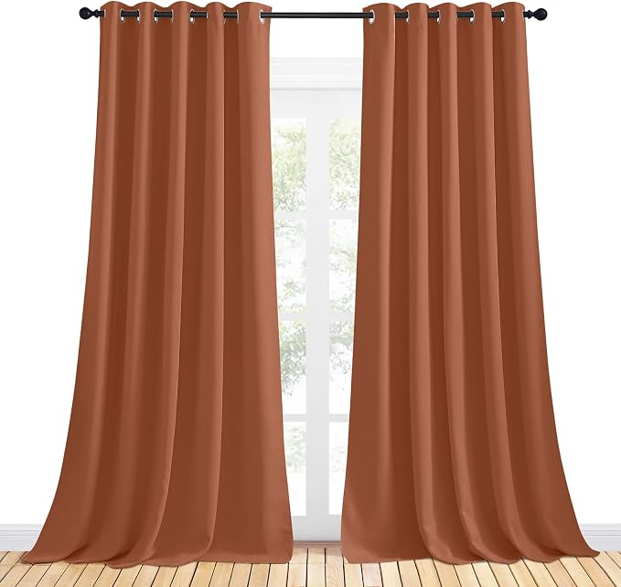 NICETOWN Thermal Insulated Burnt Orange Curtains - Image 2