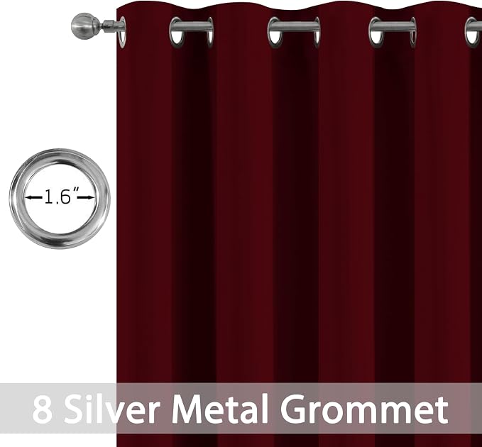 Yakamok Blackout Curtains for Bedroom, Thermal Insulated Blackout Window - Image 4