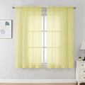OVZME Sheer Curtains 63 inch Length 2 Panels Set by OVZME