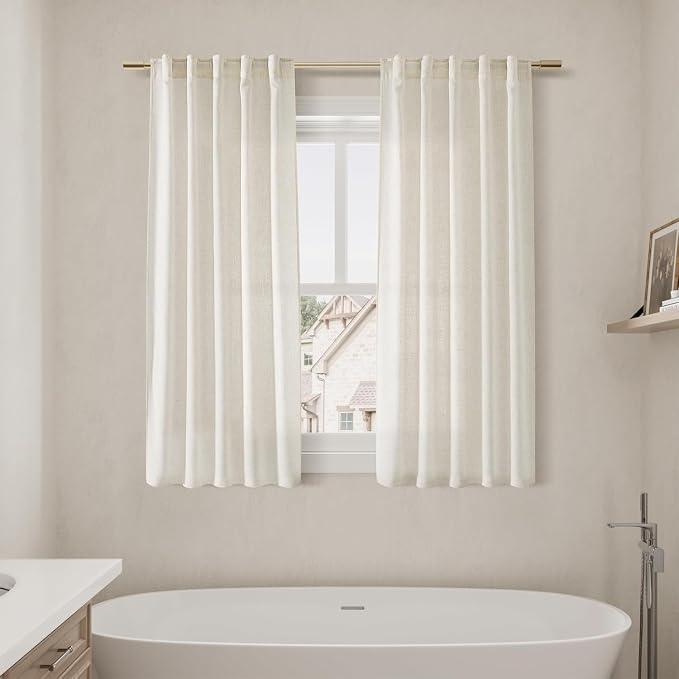 Nanspring Cream Linen Curtains 63 Inch - Image 7