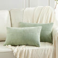 Fancy Homi 2 Packs Sage Green Lumbar Decorative Throw Pillow Covers 14x22 Inch by Fancy+Homi
