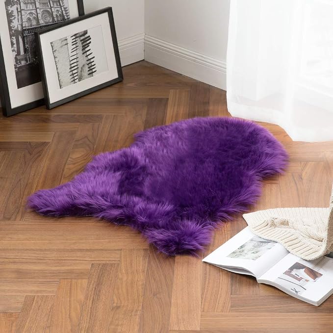 MIULEE Luxury Super Soft Fluffy Area Rug Faux Fur Sheepskin Rug Decorative - Image 4