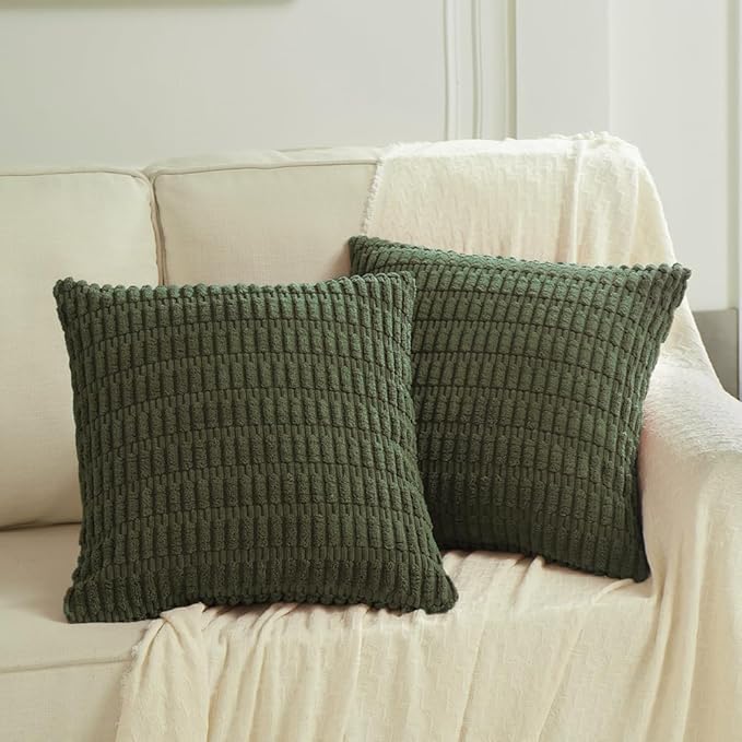 Fancy Homi 4 Packs Boho Olive Green Decorative Throw Pillow Covers 24x24 Inch - Image 6