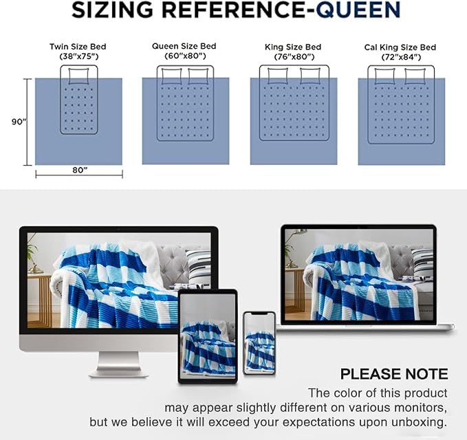PU MEI Sherpa Blanket Twin Plaid Thick Bed Blanket, 90”*80” Super Soft Flannel - Image 8