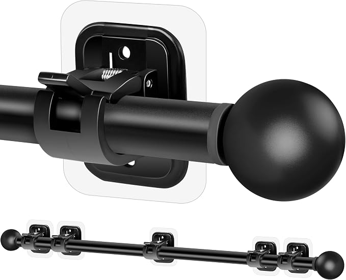 Curtain Rods No Drilling for Windows 48 to 84-96 Inch, 5/8 Inch Diameter Drapey by Tidisort