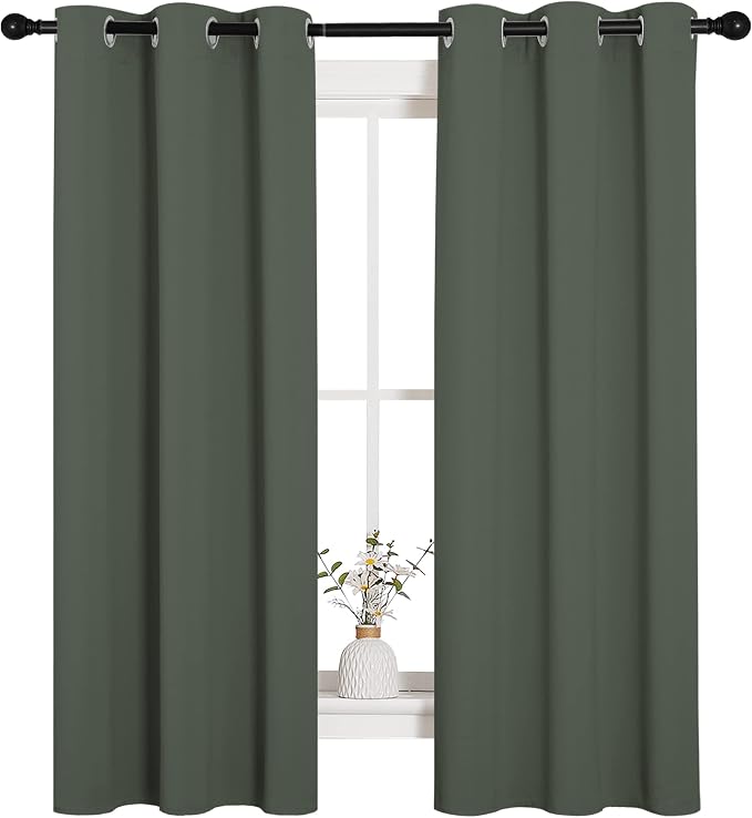 NICETOWN Thermal Insulated Curtains Blackout Draperies, Window Treatment Solid - Image 2