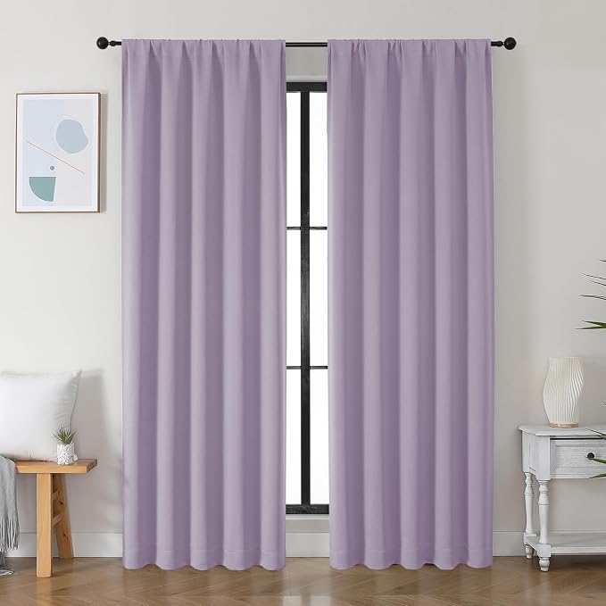 Simplebrand Ava Lilac Blackout Curtains by Simplebrand