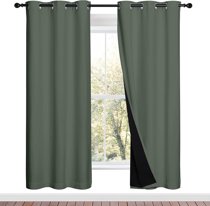 NICETOWN 100% Blackout Window Curtain Panels, Full Light Blocking Drapes by NICETOWN