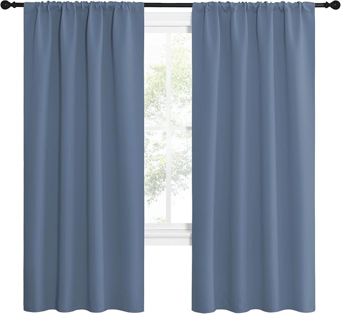 NICETOWN Stone Blue Blackout Curtains - Image 2
