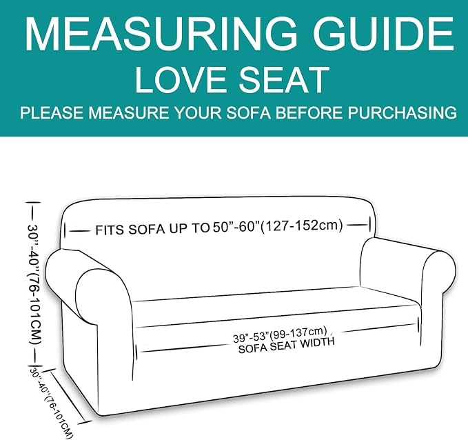 U-NICE HOME Loveseat Cover Stretch Couch Cover Sofa Slipcover, Camel | 2 - Image 6