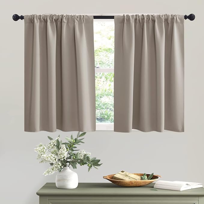 RYB HOME Short Sand Blackout Curtains by RYBHOME