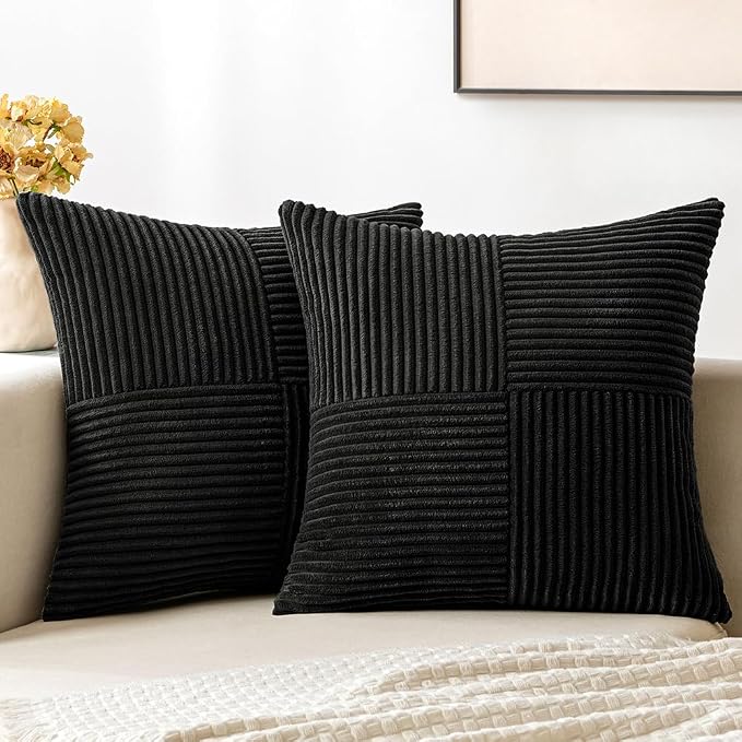 MIULEE Black Decorative Throw Pillow Covers 18x18 Inch by MIULEE