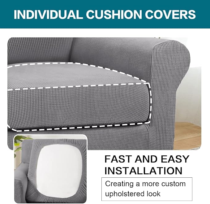 Turquoize 2 Piece Chair Covers Chair Slipcovers - Image 5