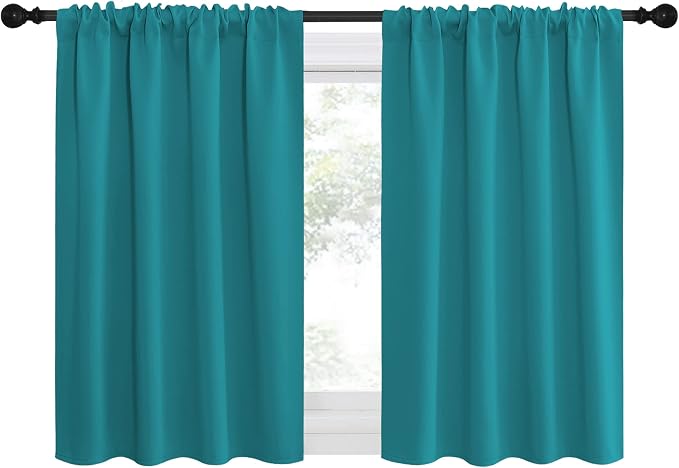 NICETOWN Peacock Blue Blackout Curtains Panels - Image 2