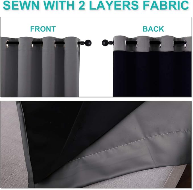 NICETOWN 100% Blackout Blinds, Laundry Room Decor Window Treatment Curtains - Image 5