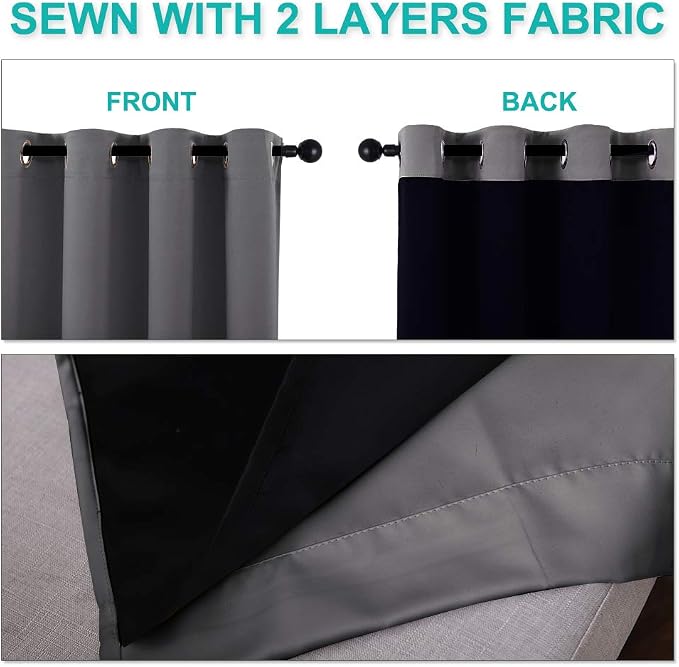 NICETOWN Total Shade Curtains and Draperies, Heavy-Duty Full Light Shading - Image 5