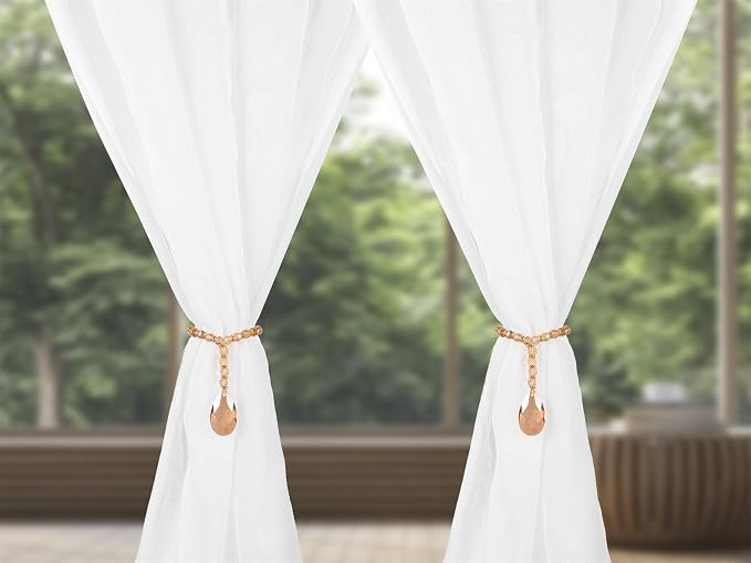 SUQ I OME 1 Pair of Luxury Crystal Beaded Magnetic Curtain Tieback and Holdback - Image 5