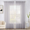 MIULEE 2 Panels Solid Color Sheer Window Curtains Elegant Window Voile by MIULEE