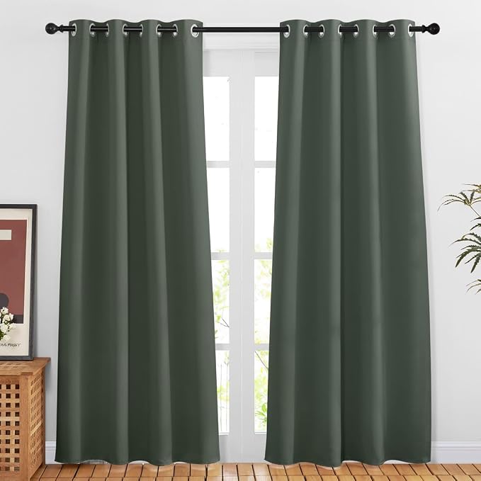 NICETOWN Privacy Blackout Doorway 80 inch Curtains, Grommet Light Blocking by NICETOWN