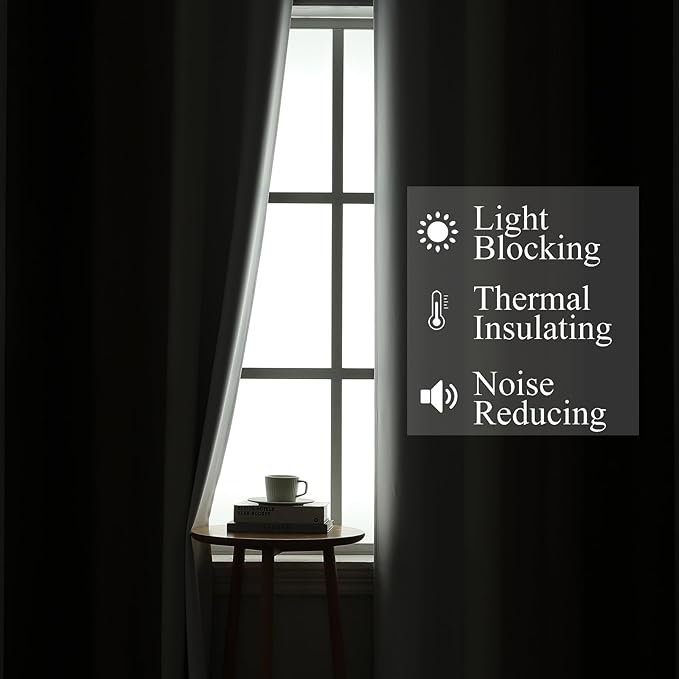 Estelar Textiler Brown and Greyish White Ombre Short Blackout Cafe Curtains 36 - Image 3