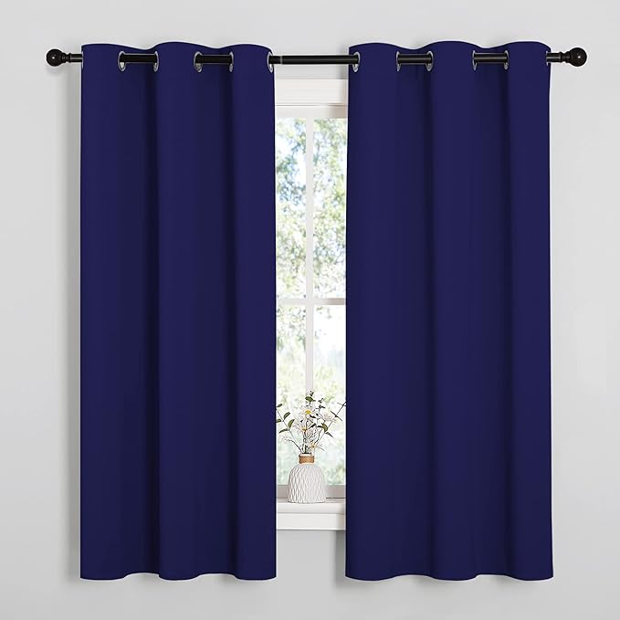 NICETOWN Navy Blue Blackout Curtains 48 inches Length by NICETOWN