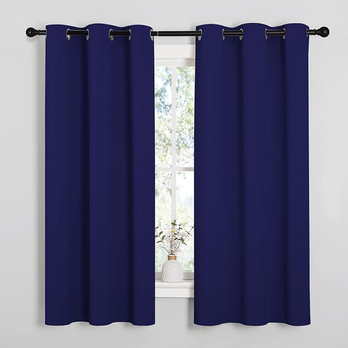 NICETOWN Navy Blue Blackout Curtains 40 inches Length by NICETOWN