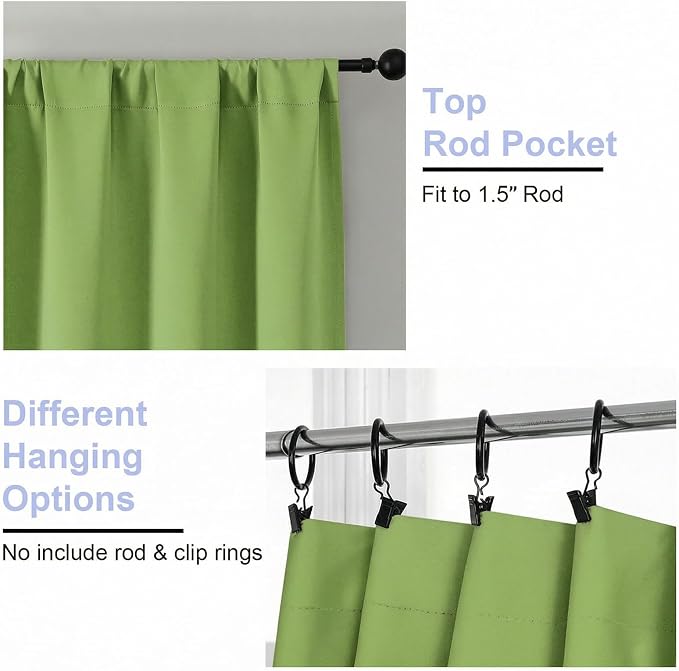 Simplebrand Ava Lime Blackout Curtains - Image 4