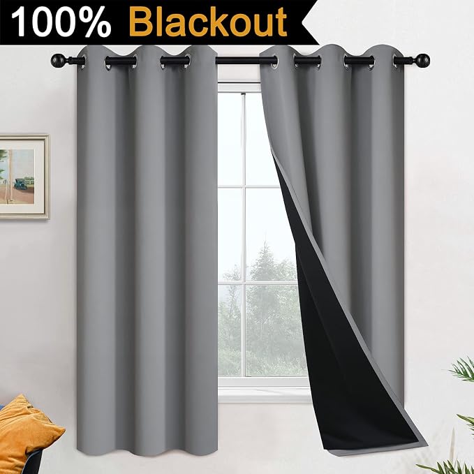 Yakamok 63 Inch Length 100% Blackout Curtains - Image 2