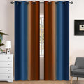 Yakamok Blackout Ombre Dark Blue and Burnt Orange Curtains-Gradient Room by Yakamok